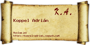 Koppel Adrián névjegykártya